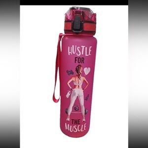 32oz/1000ml Pink Motivational Drinking Water Bottle with Time Fitness Sports